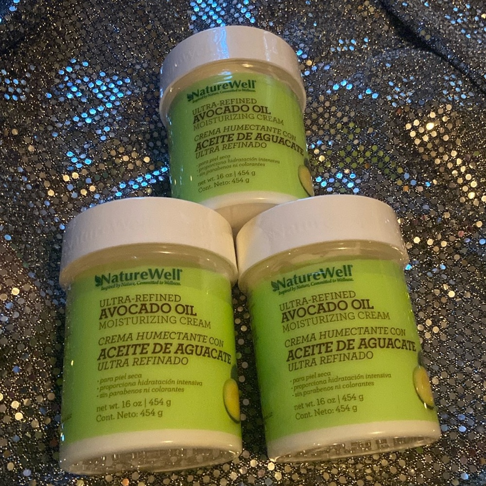 Lot of 3 NatureWell avocado moisturizer cream 16 oz. New&Sealed